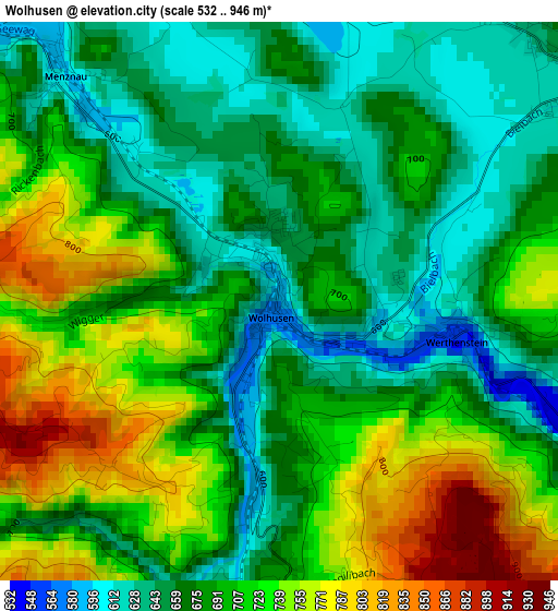 Wolhusen elevation map