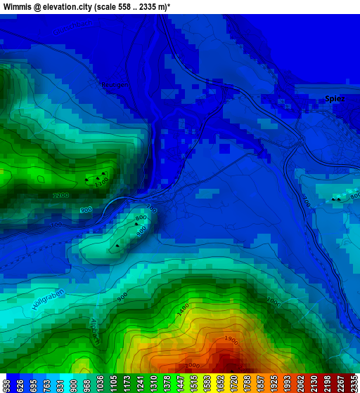 Wimmis elevation map