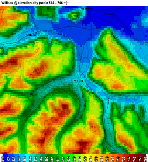 Willisau elevation map