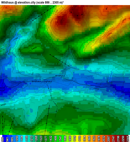 Wildhaus elevation map