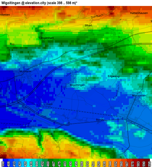 Wigoltingen elevation map