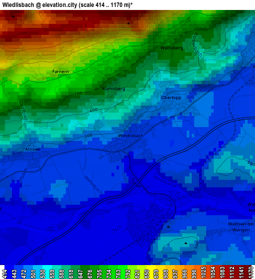 Wiedlisbach elevation map