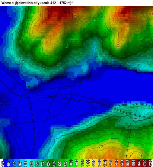 Weesen elevation map