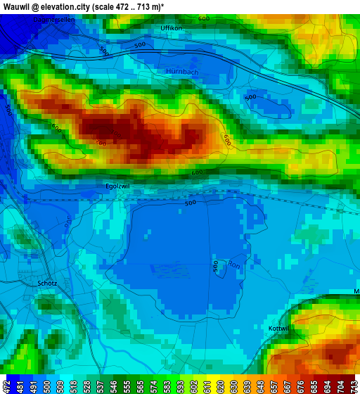 Wauwil elevation map