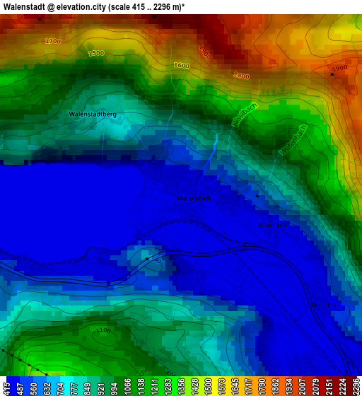Walenstadt elevation map