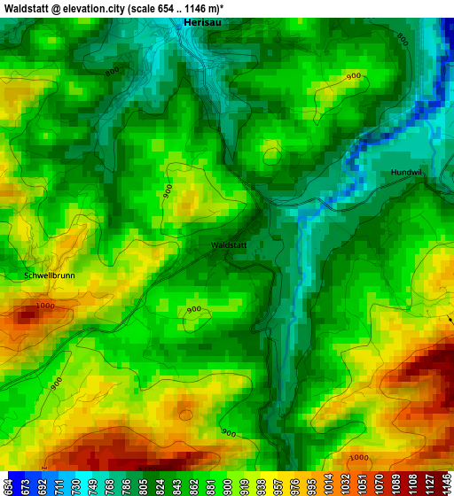 Waldstatt elevation map