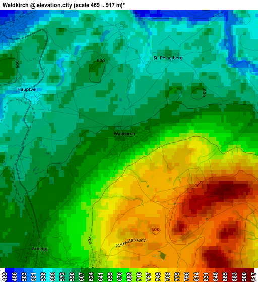 Waldkirch elevation map