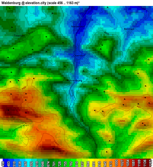 Waldenburg elevation map