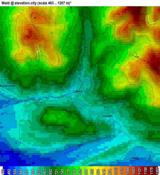 Wald elevation map