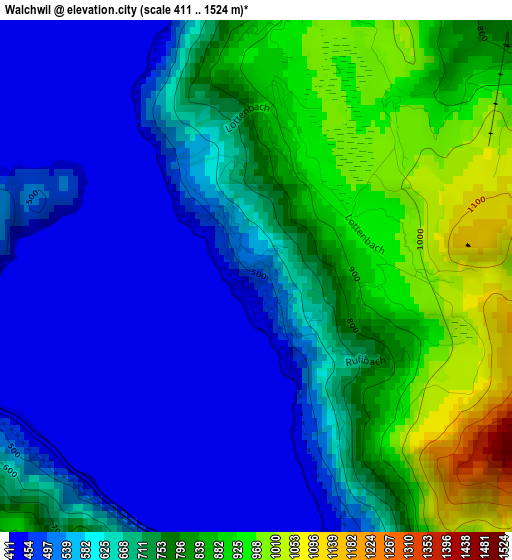 Walchwil elevation map