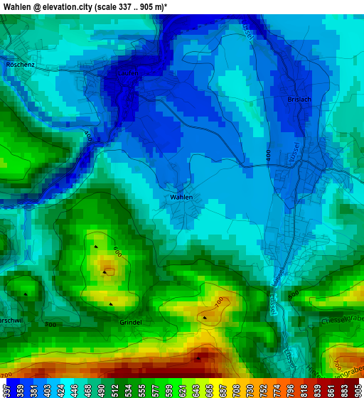 Wahlen elevation map