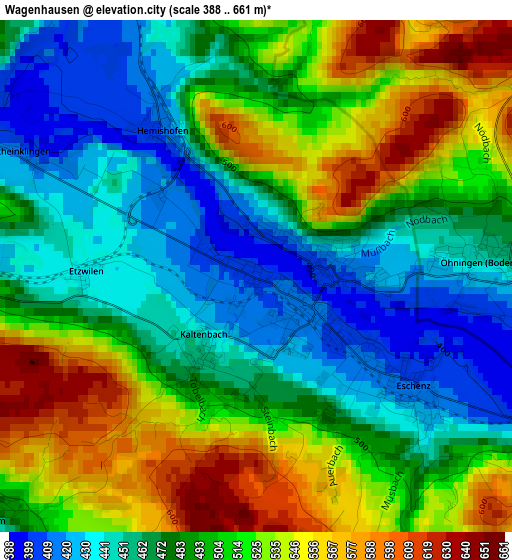 Wagenhausen elevation map