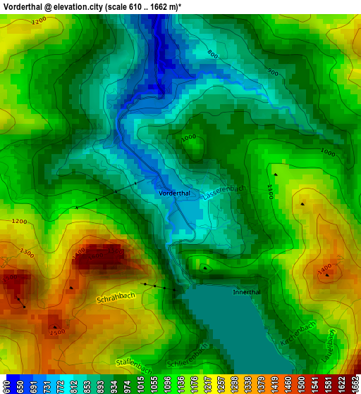 Vorderthal elevation map