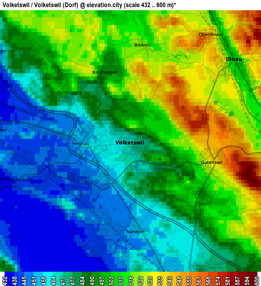 Volketswil / Volketswil (Dorf) elevation map