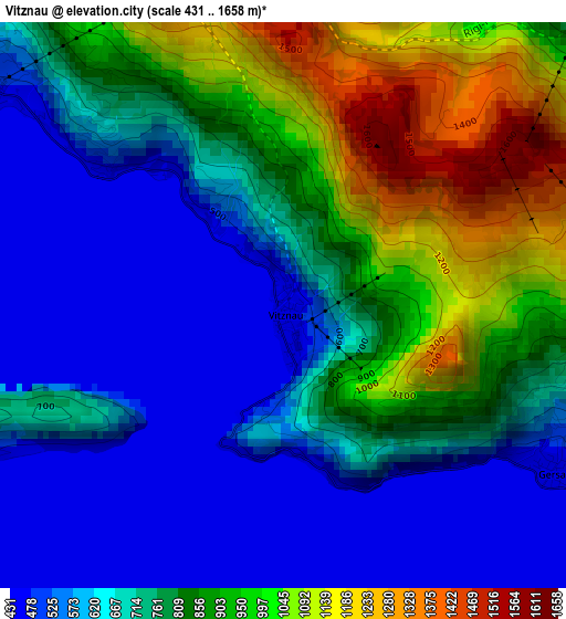 Vitznau elevation map