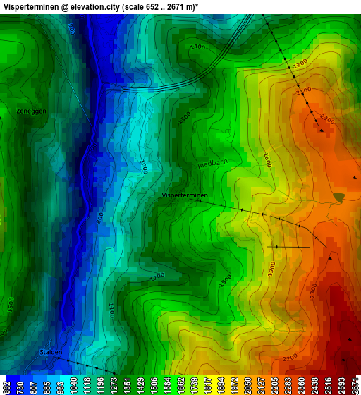 Visperterminen elevation map