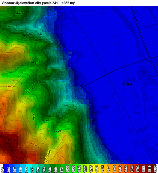 Vionnaz elevation map