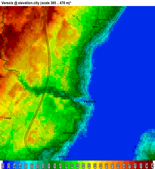 Versoix elevation map