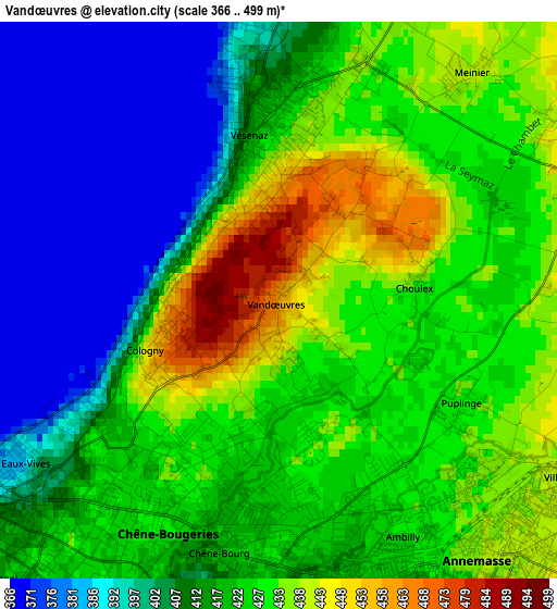 Vandœuvres elevation map