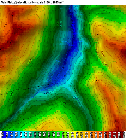 Vals Platz elevation map