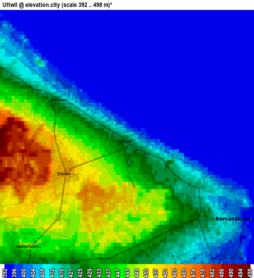 Uttwil elevation map