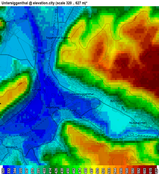 Untersiggenthal elevation map