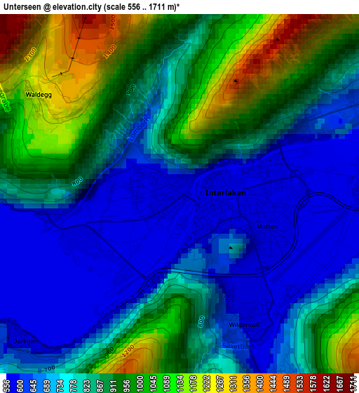 Unterseen elevation map