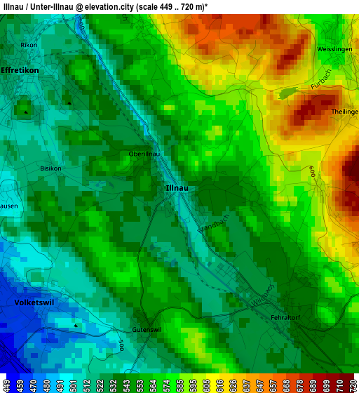 Illnau / Unter-Illnau elevation map