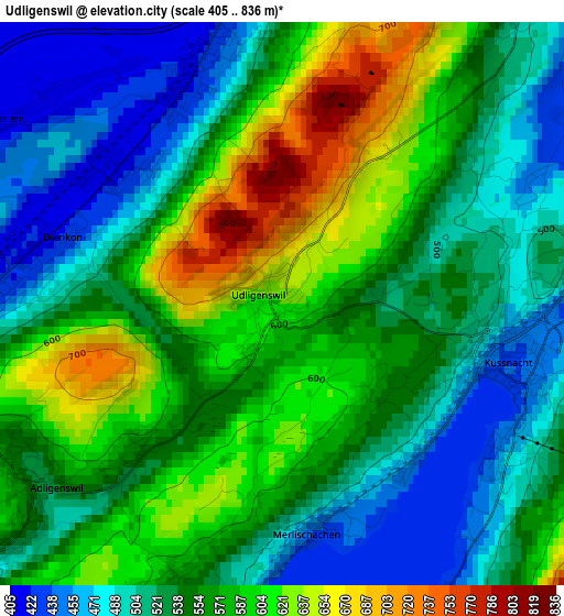 Udligenswil elevation map