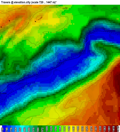 Travers elevation map