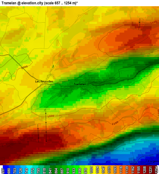 Tramelan elevation map