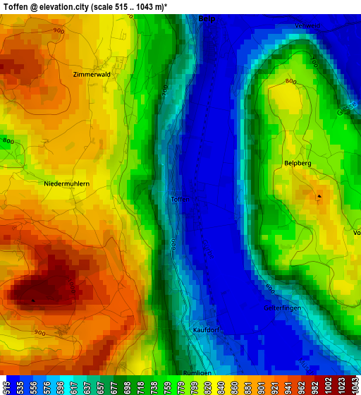 Toffen elevation map