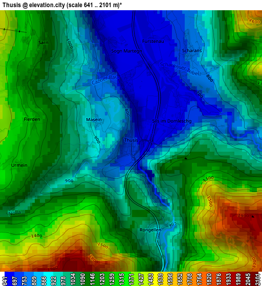 Thusis elevation map