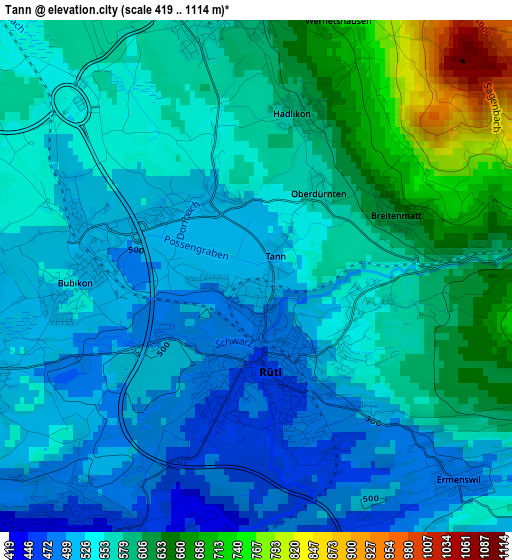 Tann elevation map