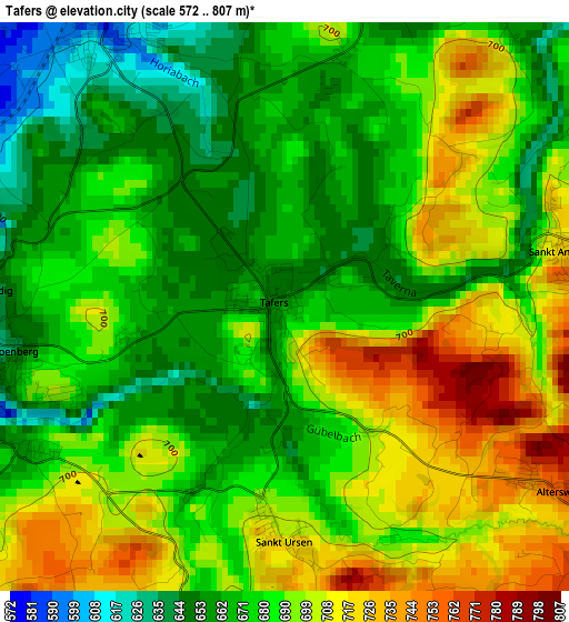 Tafers elevation map