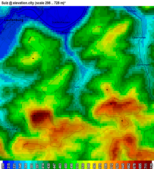 Sulz elevation map