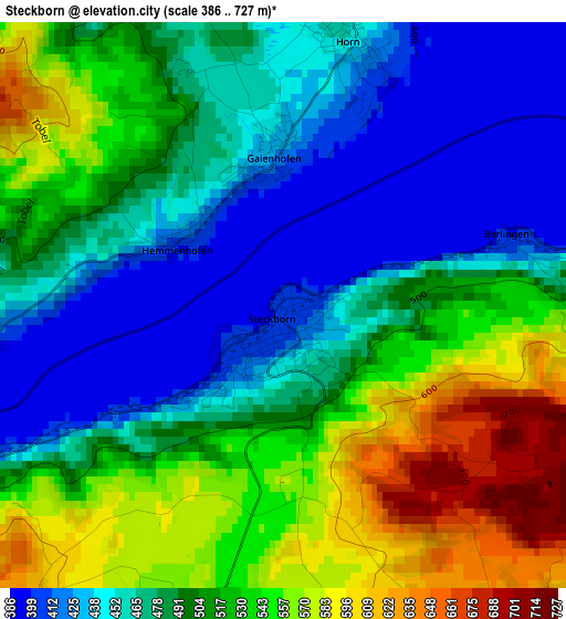 Steckborn elevation map