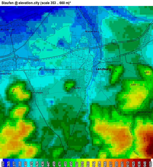 Staufen elevation map