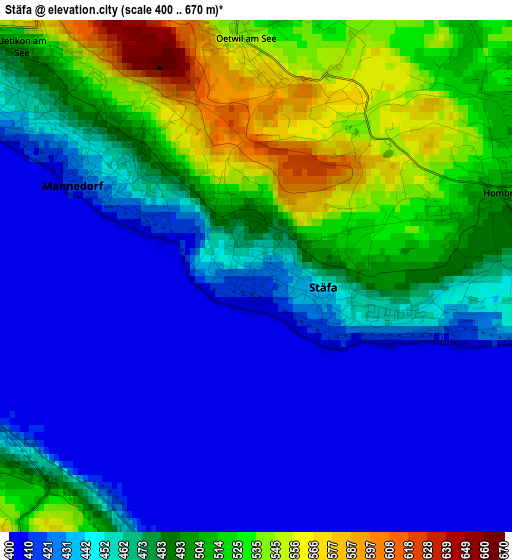 Stäfa elevation map