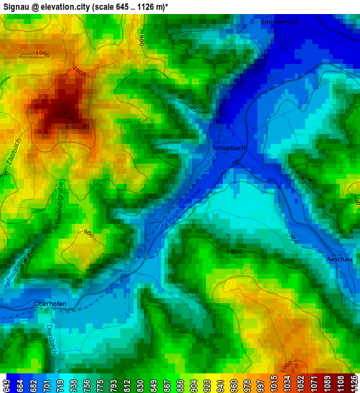 Signau elevation map