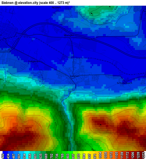 Siebnen elevation map