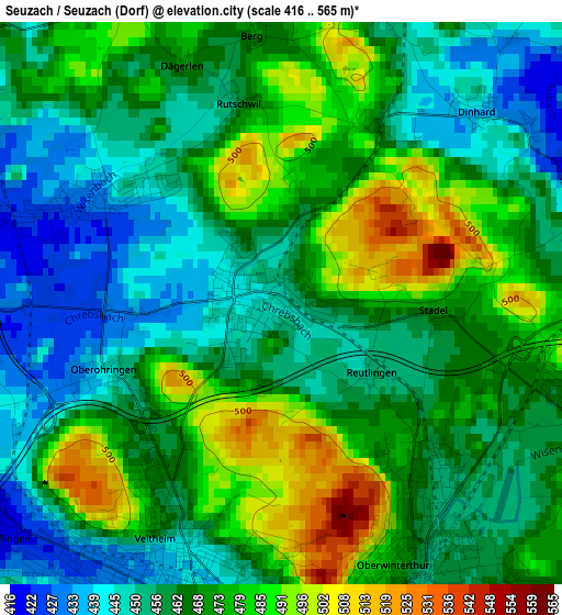 Seuzach / Seuzach (Dorf) elevation map