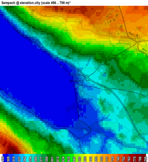 Sempach elevation map