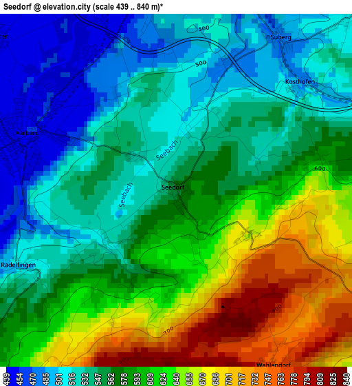 Seedorf elevation map