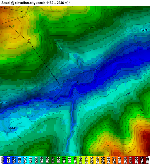 Scuol elevation map