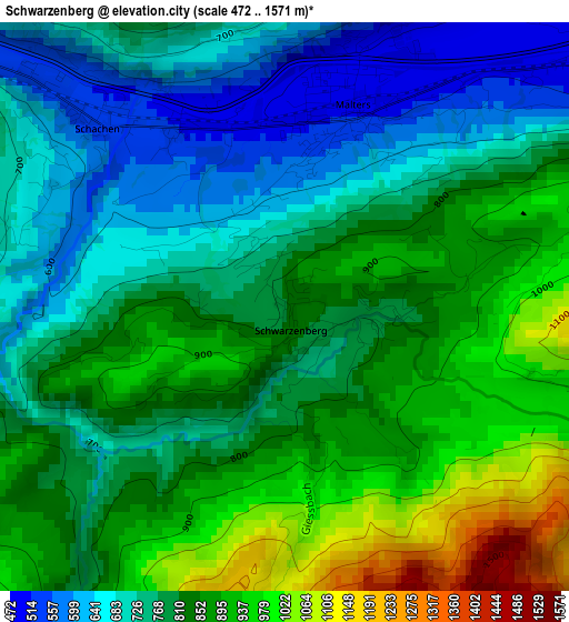 Schwarzenberg elevation map