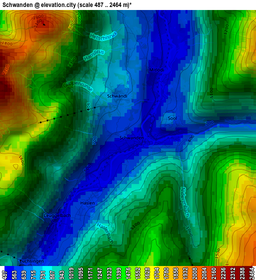 Schwanden elevation map