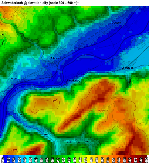 Schwaderloch elevation map