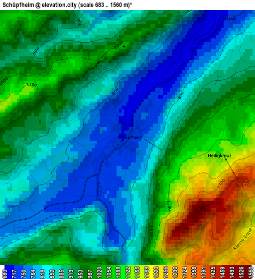 Schüpfheim elevation map