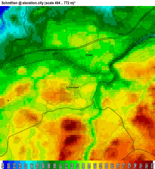 Schmitten elevation map